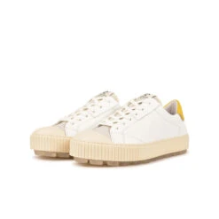 Pataugas ARAN/MIX F2H BLANC/JAUNE -Chaussures Pataugas Boutique BASKET FEMME ARAN MIX F2H BLANC JAUNE 5