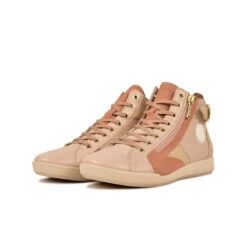 Pataugas PALME/MIX F2H BEIGE ROSÉ/DORÉ 9 Pataugas PALME/MIX F2H BEIGE ROSÉ/DORÉ -Chaussures Pataugas Boutique BASKET FEMME PALME MIX F2H NUDE DORE 5